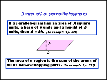 Area of a parallelogram