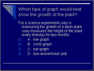 Which type of graph would best show the growth of the plant?