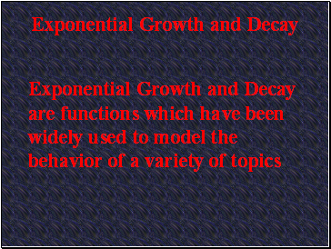 Exponential Growth and Decay