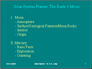 Solar System Planets: The Earth + Moon