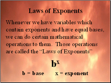 Laws of Exponents