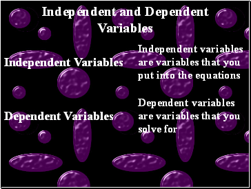 Independent and Dependent Variables