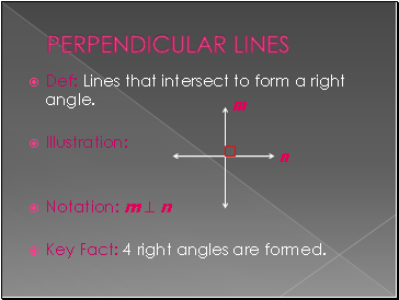 Perpendicular lines