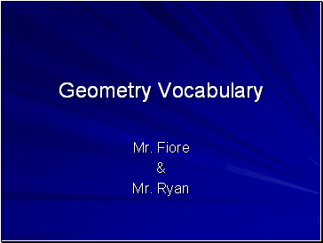 Math Geometry Vocabulary