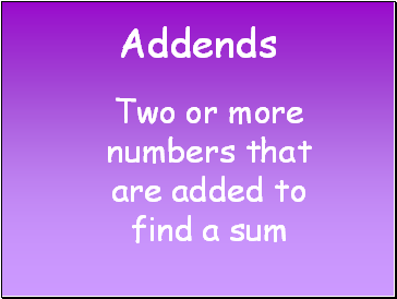 Addends