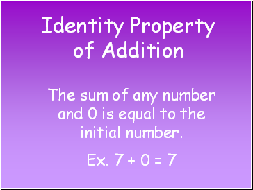 Identity Property of Addition