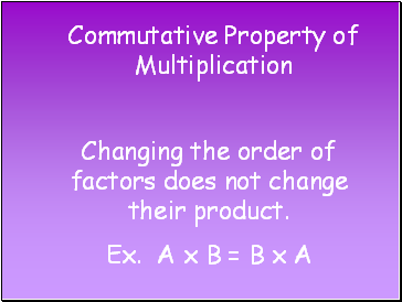 Commutative Property of Multiplication