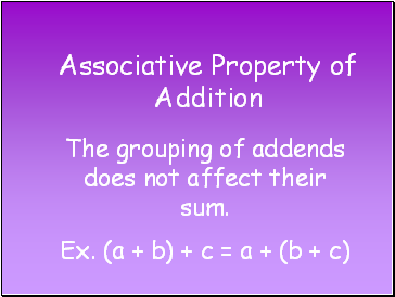 Associative Property of Addition