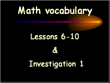 Math vocabulary