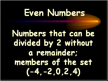 Even Numbers