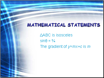 Mathematical statements