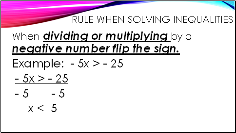 Rule when solving inequalities