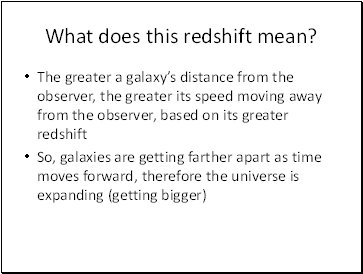 What does this redshift mean?