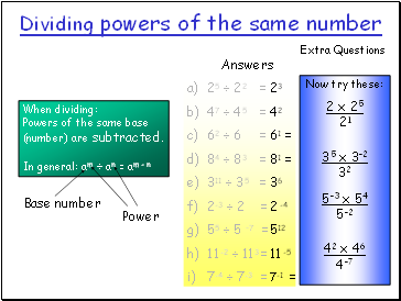 When dividing: