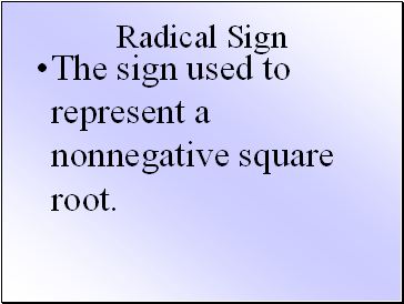 Radical Sign