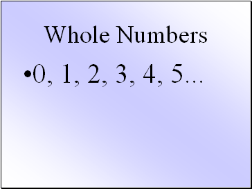 Whole Numbers