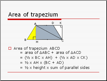 Area of trapezium