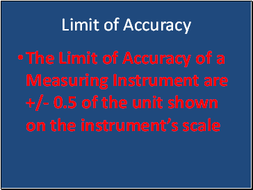 Limit of Accuracy