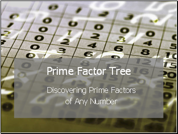 Pime factor Tree