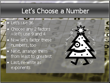 Let’s Choose a Number