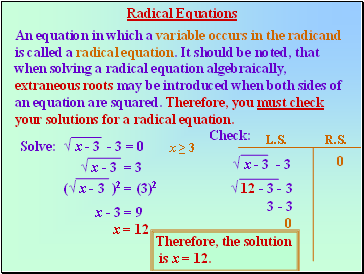 Radical Equations