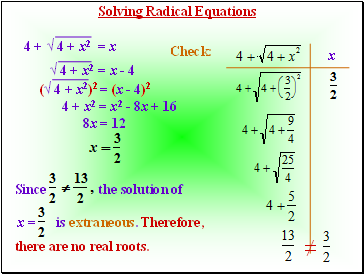 Solving Radical Equations