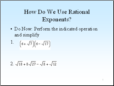 Rational exponents