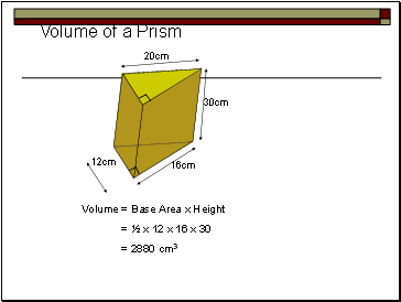 Volume of a Prism