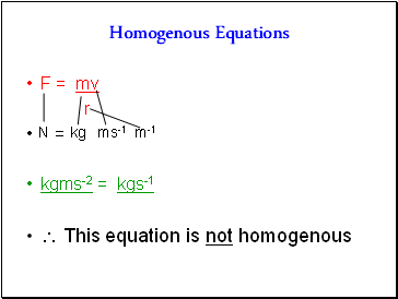 Homogenous Equations