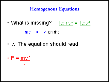 Homogenous Equations