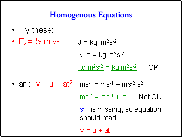 Homogenous Equations