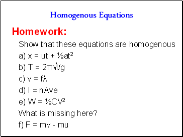 Homogenous Equations