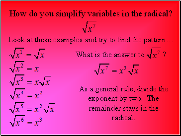 Look at these examples and try to find the pattern