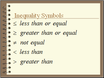 Inequality Symbols