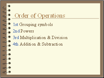 Order of Operations