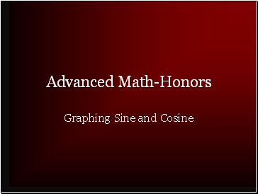 Sine and Cosine Graphs