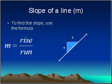 Slope of a line (m)