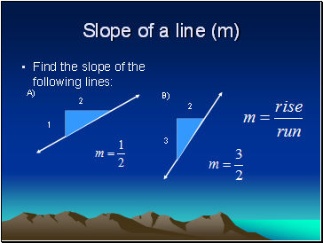 Slope of a line (m)