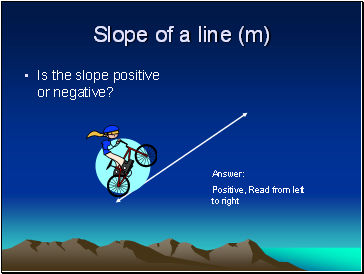 Slope of a line (m)