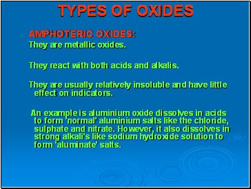 TYPES OF OXIDES