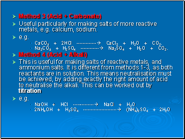 Method 3 (Acid + Carbonate)
