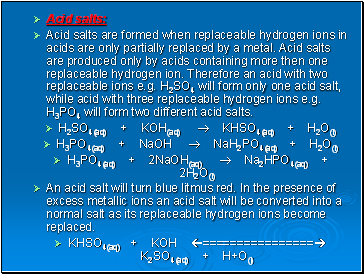 Acid salts: