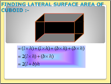 FINDING LATERAL SURFACE AREA OF CUBOID :-