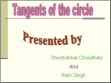 Tangents of the circle