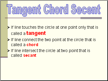 Tangent Chord Secent