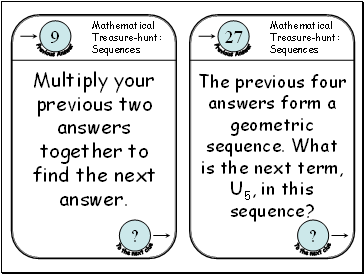 The previous four answers form a geometric sequence. What is the next term, U5, in this sequence?