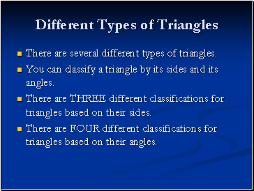 Different Types of Triangles