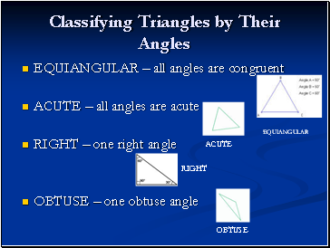 Classifying Triangles by Their Angles