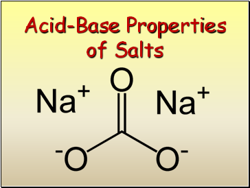 Acid-Base Properties of Salts