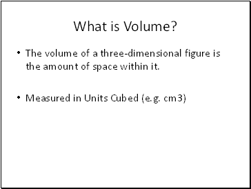 What is Volume?